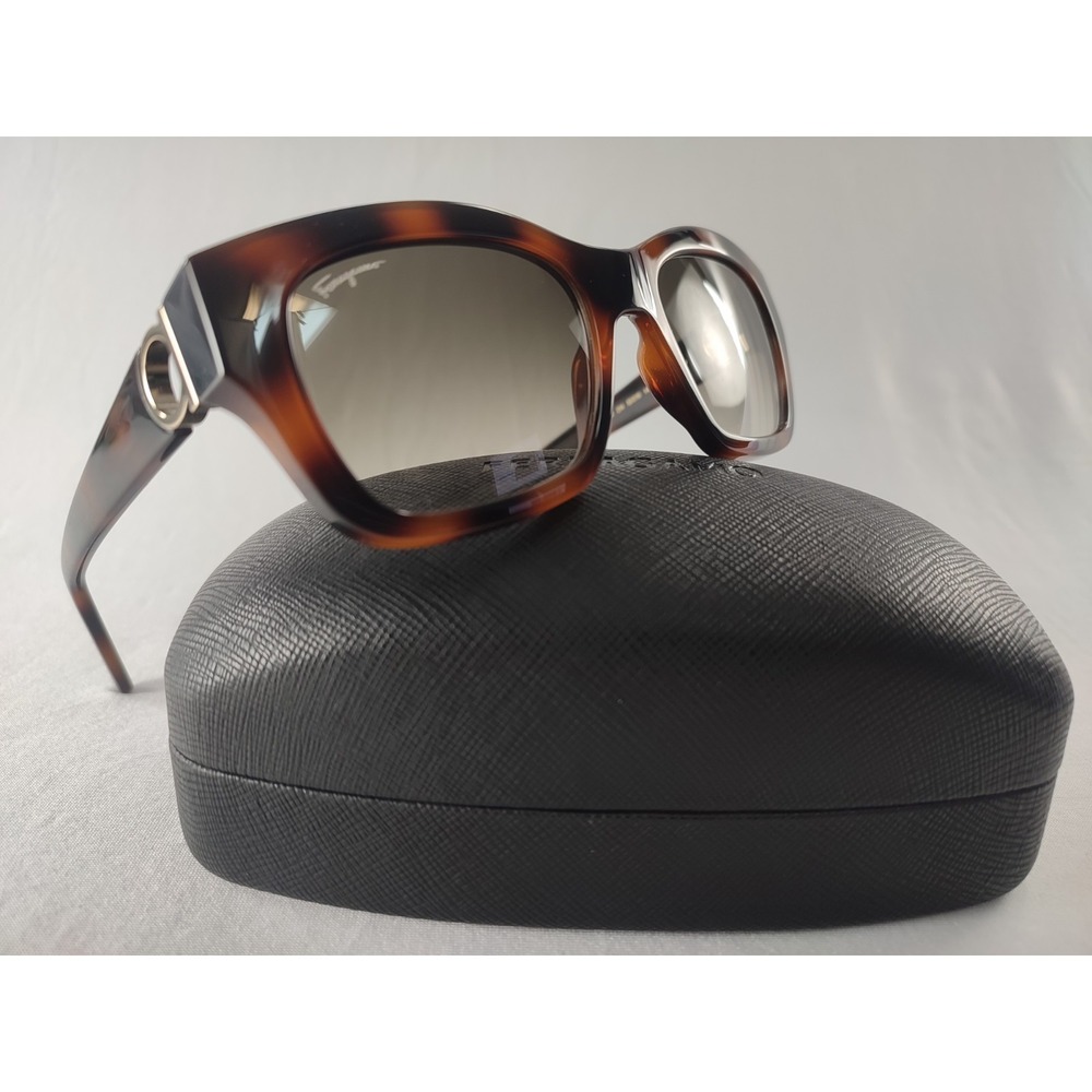 Salvatore Ferragamo SF1012S 214 Tortoise Gancini Sunglasses Women's 53mm Italy